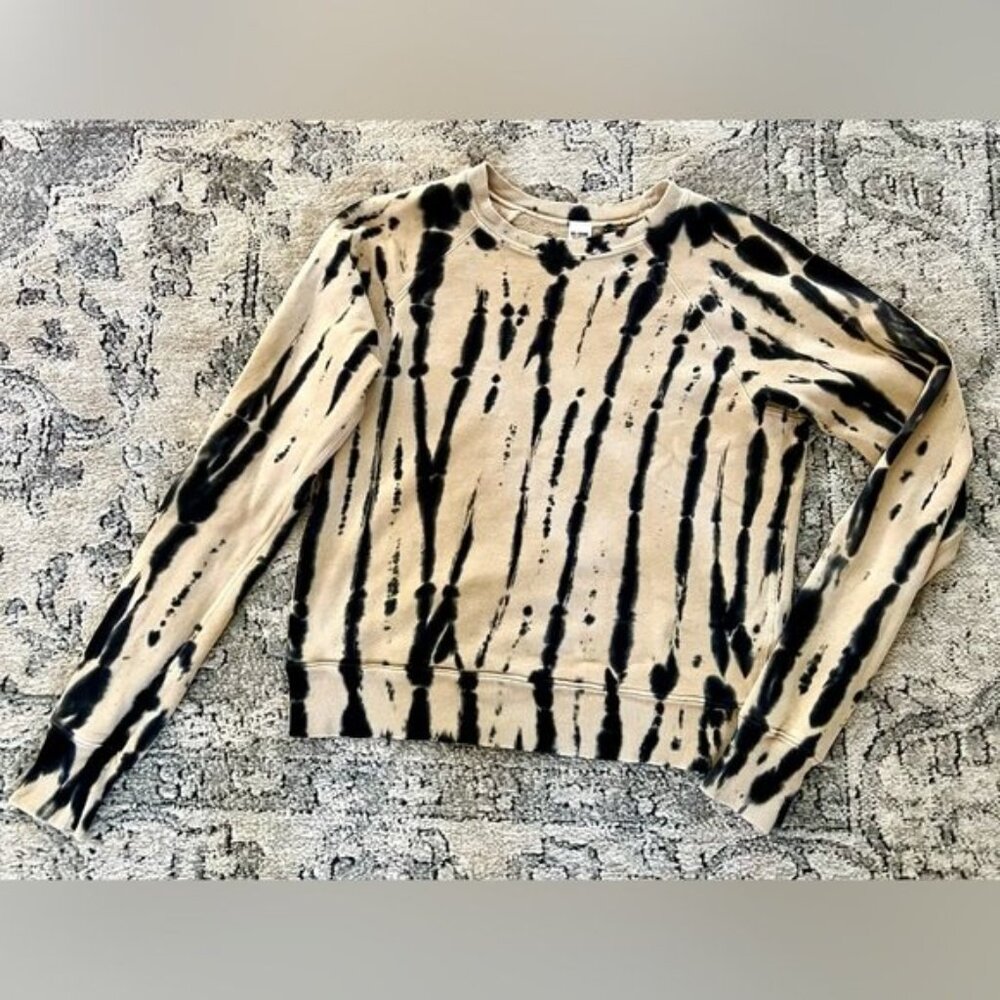 Re/Done by Hanes Exclusive Tie Dye Sweatshirt Top Tan XSmall